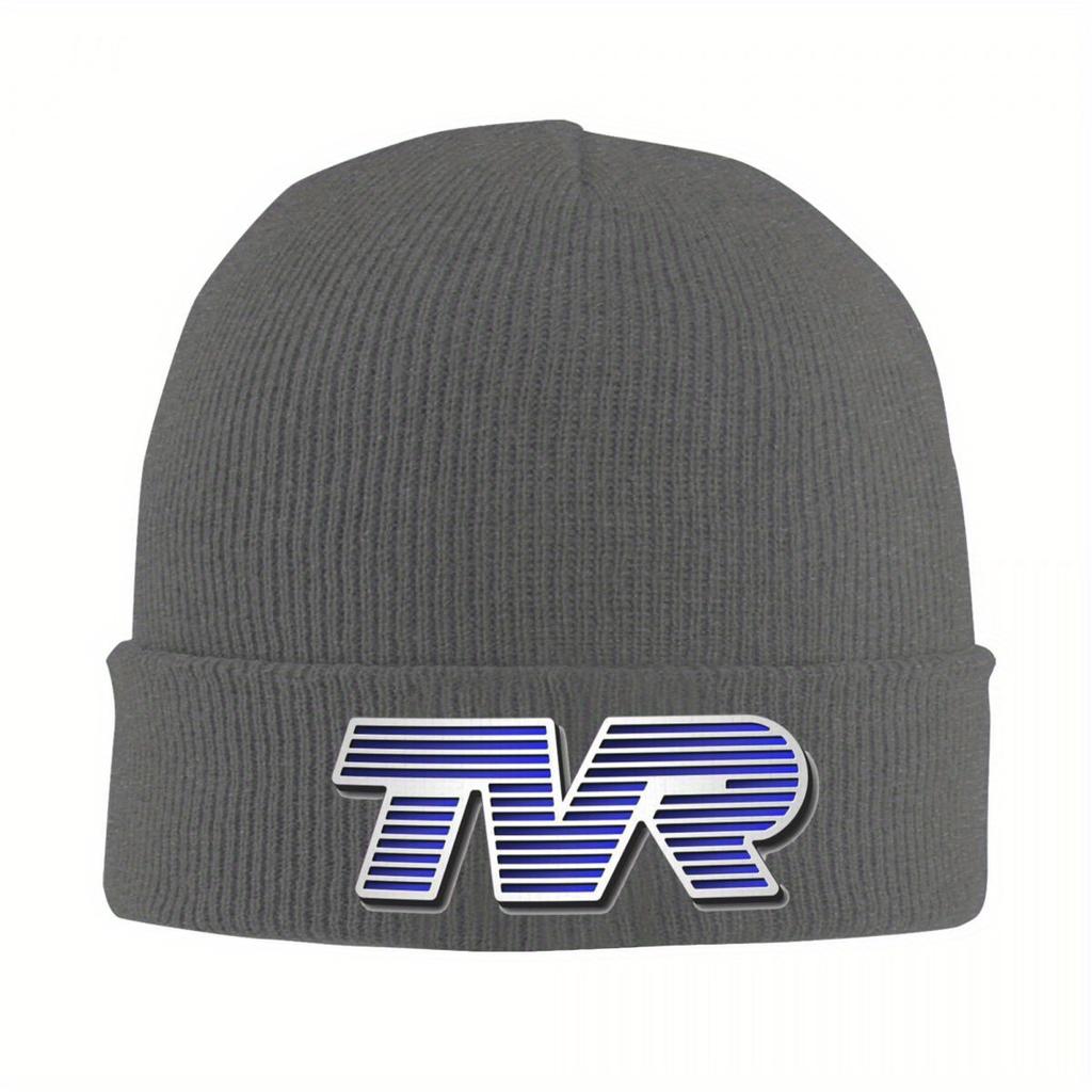 TVR Logo Colorful Warm Knitted Cap Fashion Bonnet Hat Autumn Winter Outdoor Beanies Hats for Unisex Adult