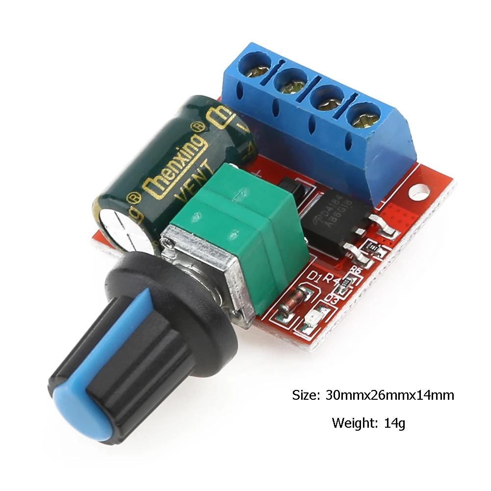 1-6pcs 5A 90W PWM 12V DC Motor Speed Controller Module DC-DC 4.5V-35V Low Voltage Motor Speed Controller Adjustable Drive Module