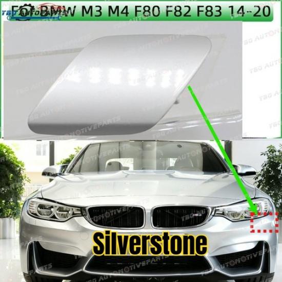 Серебристая заглушка омывателя фары левого бампера для BMW M4 F82 Coupe 2014-