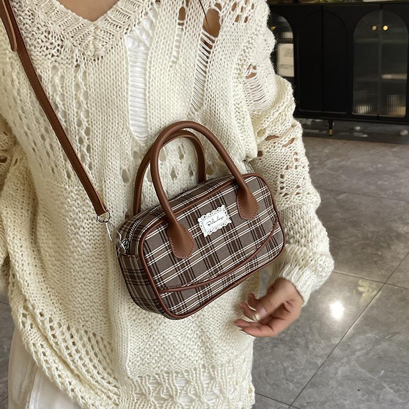 

Вместительная сумка-тоут для поездок на работу, в стиле ретро, с антикварным клетчатым узором, сумка-мессенджер, ретро сумка через плечо