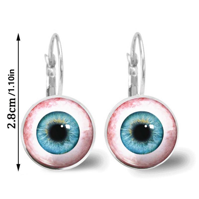 Helle Farbe Glas Cabochon Evil Eye Ohrstecker Modeschmuck Trendy Tier Auge Frauen Charms Französisch Ohrring