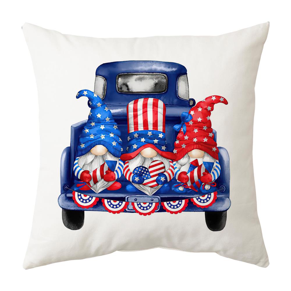 

New Style Pillow Case Home Independence Day Pillow Case Red and Blue Letter Gnome Cushion 45 * 45Cm (collection priority delivery)
