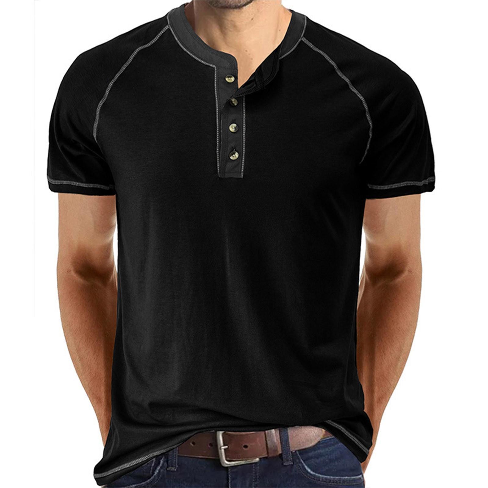 Европейская и американская летняя новая мужская рубашка с короткими рукавами и футболкой L чёрный 1994₽