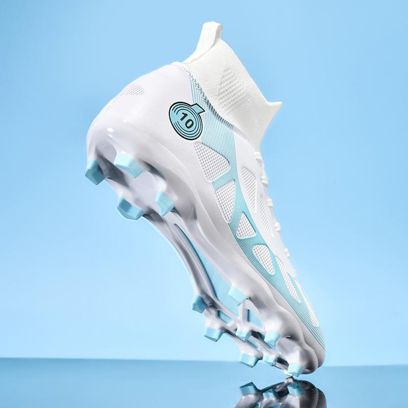 New high-top football shoes, boys and girls, teenagers, primary and secondary school students, artificial grass, long nails, broken nails training sh