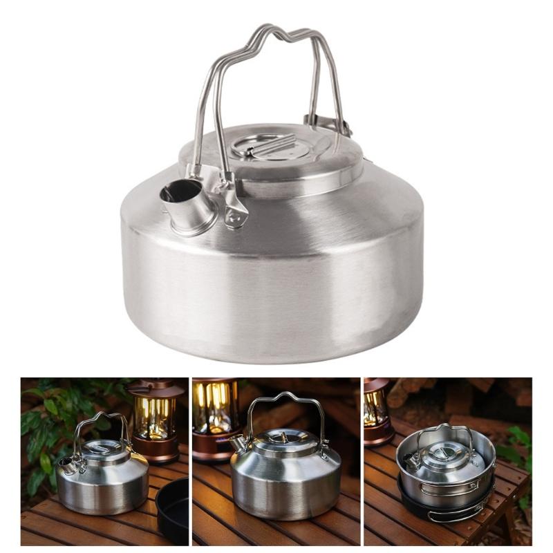 Stainless Steel Kettles Outdoor Camping Kettles Aluminum Water Portables Pots for Outdoor Hiking Backpacking
