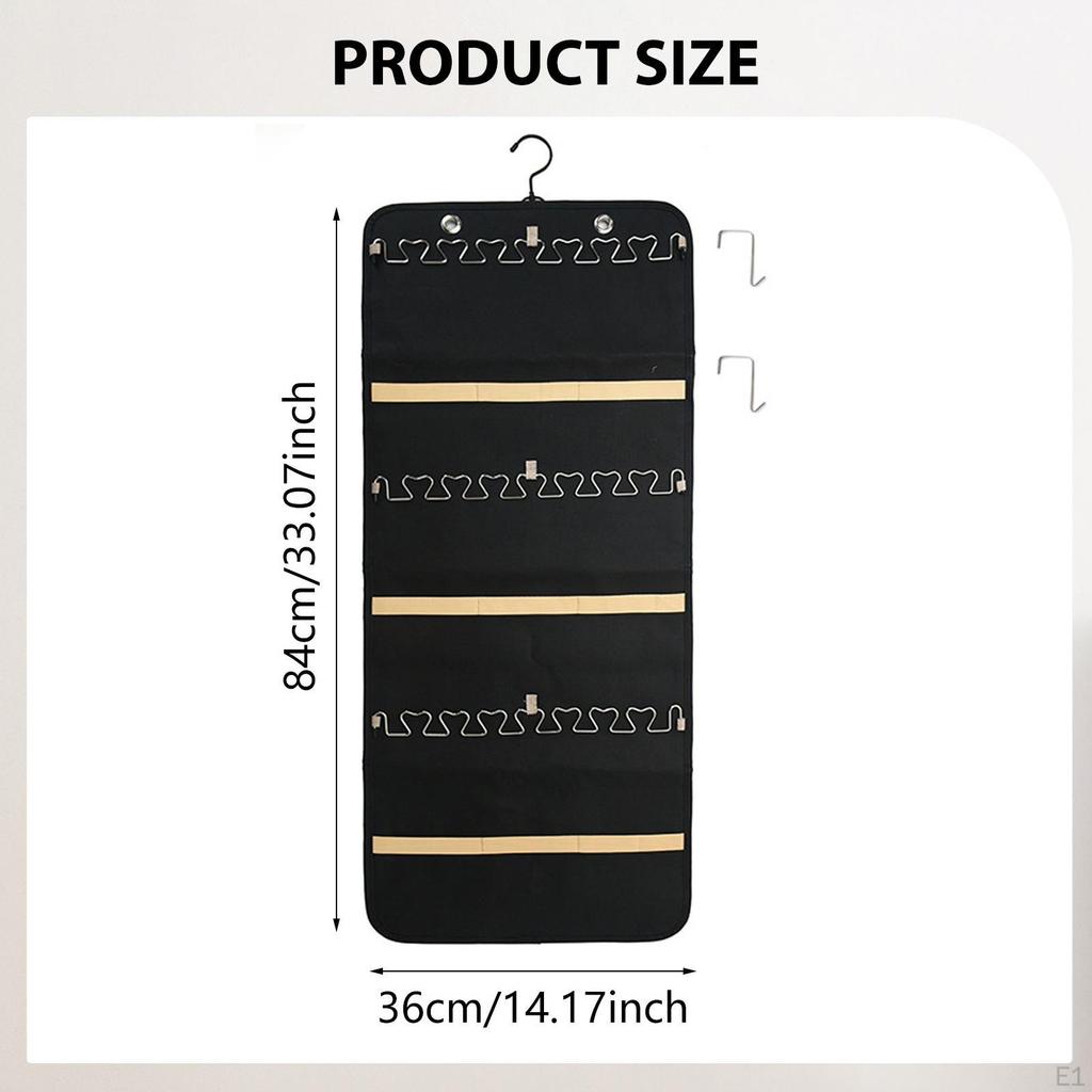 Wall Foldable Jewellery Stand Hanging Jewelry Organizer with Hanger Anti Tangle Double Sided