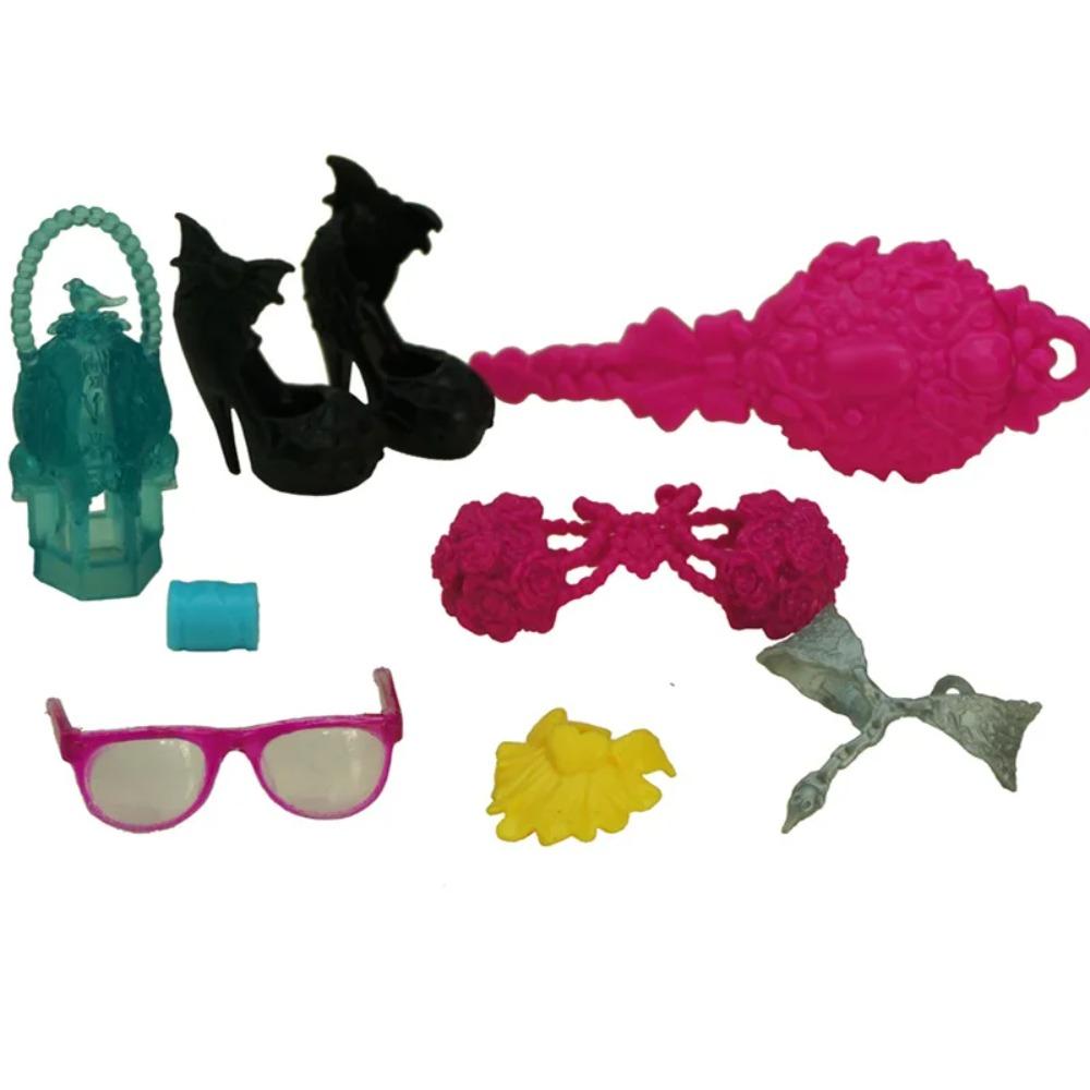 Monstering High Doll Accessories Decors Bags Hats Shoes Necklace Glasses Headbands Kids Playing House Doll Decors Girl DIY Toys