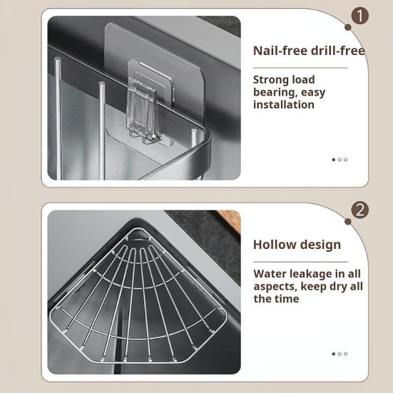 Kitchen Sink Caddy Corner Sponge Holder Stainless Steel Sink Organizer