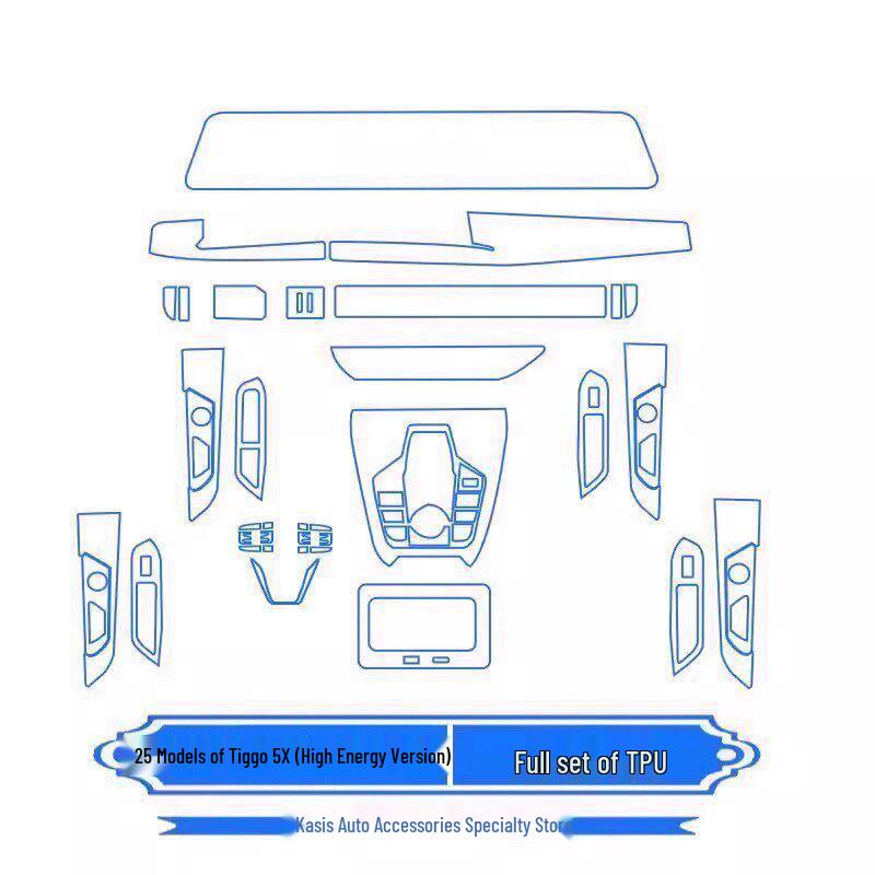 Chery Tiggo 5X (2020-2025) Dashboard Protective Film & Console Sticker