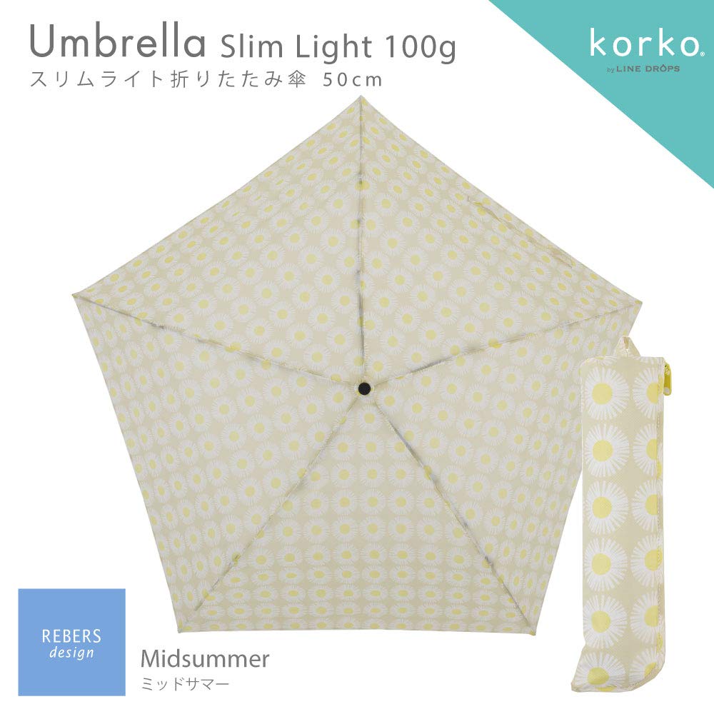ogawa Ultra-Lightweight Folding Umbrella, 100g, Women's, Nordic Pattern, Slim, Colco Midsummer, Gift, Mother's Day, Respect for the Aged Day, 81379