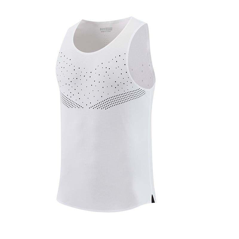 

(45-90КГ) Мужской женский влагоотводящий бесшовный аэродинамический жилет Sunmer для бега, марафона, тренировок, фитнеса M белый