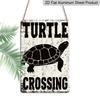 2D Flat - 1pc Vintage Turtle Crossing Aluminum Sign - Funny Wildlife Warning Art, 8 * 12 Inches. Backyard Garden & Fence Decor, Turtle Pond & Water