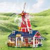 1810PCS Windmill Farm Building Blocks Toys With Light Blades Able Rotate Desktop Ornament Assembly Bricks Model Birthday Gifts
