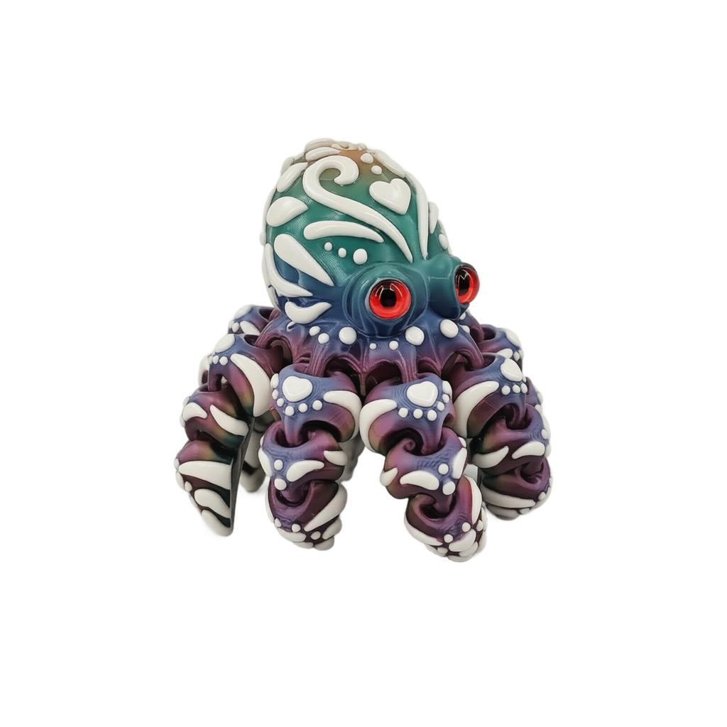 Articulated Octopus Figurine Movable Joints Collectible Craft Decorative Sculpture with Detailed Patterns and Realistic Eyes for Display or Play