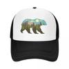 Moon Mountain Bear Silhouette Flat Visor Outdoor Mesh Baseball Cap Womens Preppy Trucker Hat 2024 New Sunscreen Hat