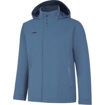 Li Ning Loose Versatile Hooded Long Sleeve Jacket Men Jackets Rain-Mist-Blue AFDUA05-11