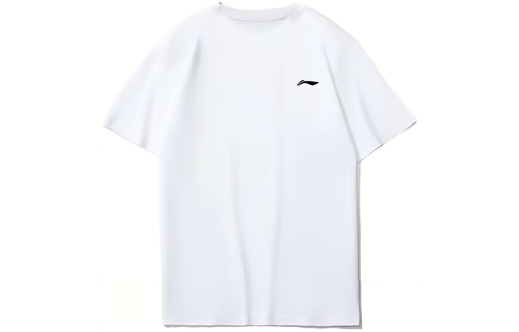 Мужские белые футболки Li Ning с круглым вырезом, умеренного прямого кроя YTST079-2