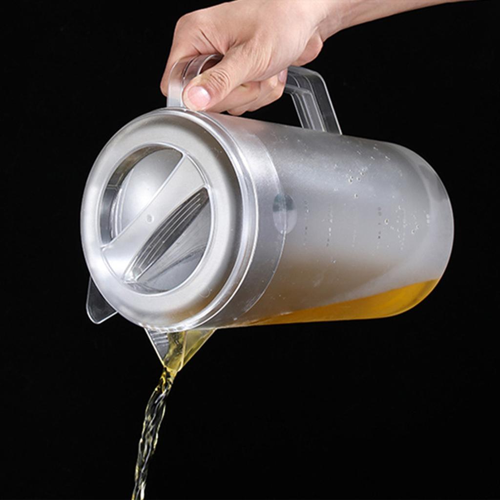 Water Pitcher PC Plastic High Temperature Resistance Frosted Kettle Mix Drinks Water Jug with Scale and Lid for