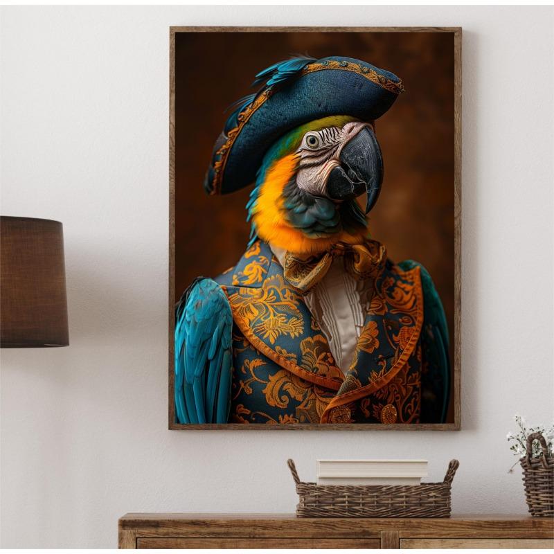 Victorian Style Animal Portraits Wolf Brown Bear Fox Flamingos Retro Poster Canvas Paintings Wall Art Pictures Home Decor