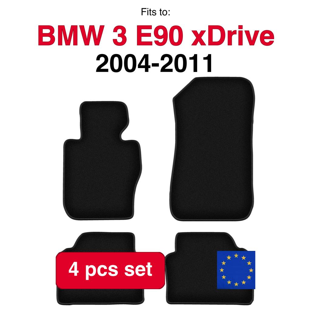 Velour Floor Mats Basic For Bmw 3 E90 Xdrive Sedan (2004-2011)