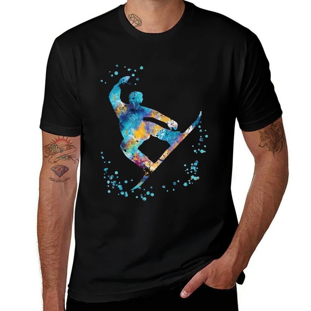 Snowboard Tshirt Casual Fashion Short Sleeve Cotton Tshirt