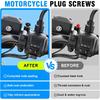 4 PCS Motorcycle Mirror Hole Plug M10 X 1.25 Universal Motorcycle Rear View Mirror Screws Suitable for Most Motorcycle (Black, 2 Clockwise + 2
