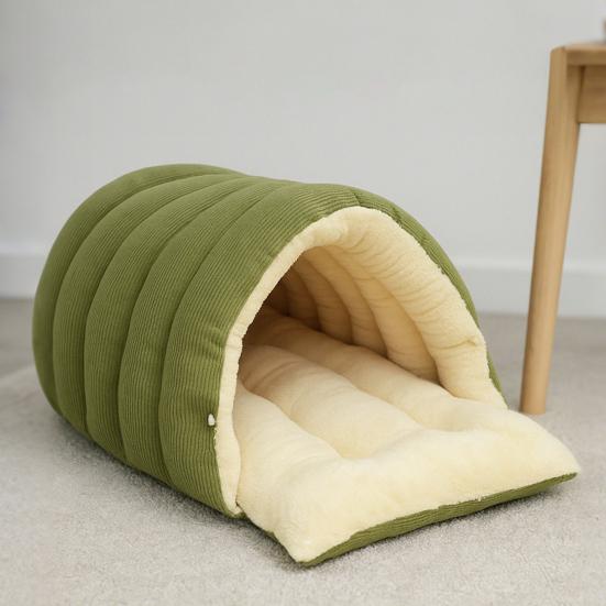 Pet House Bed Non-Slip Base Removable Washable Cover Cave Design Washable Cat Bed with Zipper Indoor Outdoor Portable Nest