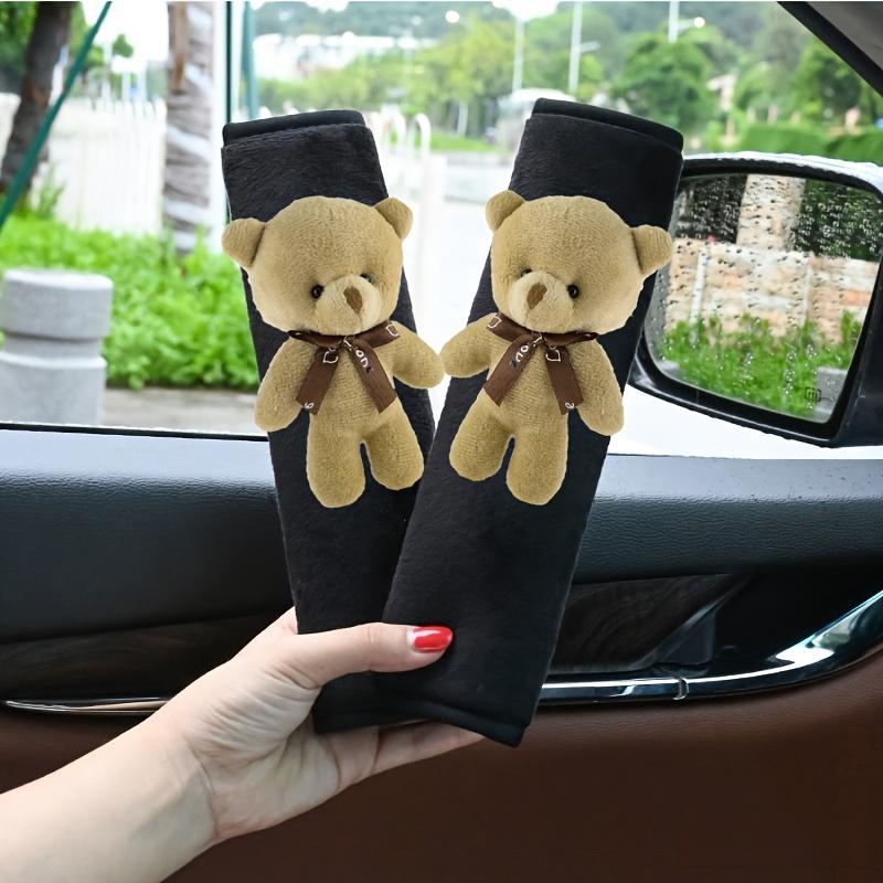 2 Pieces of Little Bear Car Seat Belt Shoulder Pads to Decorate Your Car and Make Your Ride More Comfortable