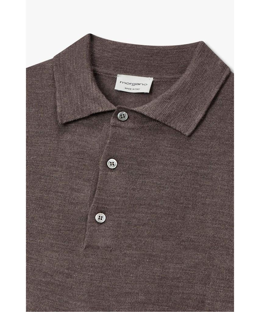 MAN ON THE BOON [Morgano] Polo Sweater_Melange Brown 4715313906