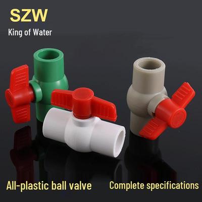 Valvola a Sfera Piatta in PP-R Termofusibile Completamente in Plastica, Senza Colla, Senza Filettatura, Specifiche Complete.
