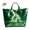 Christmas Theme Travel Bag PVC Tote for Women, Waterproof Spacious Plastic Handbag, Holiday Seasonal Handbag Large Top Handle Shopping, Beach, Travel,