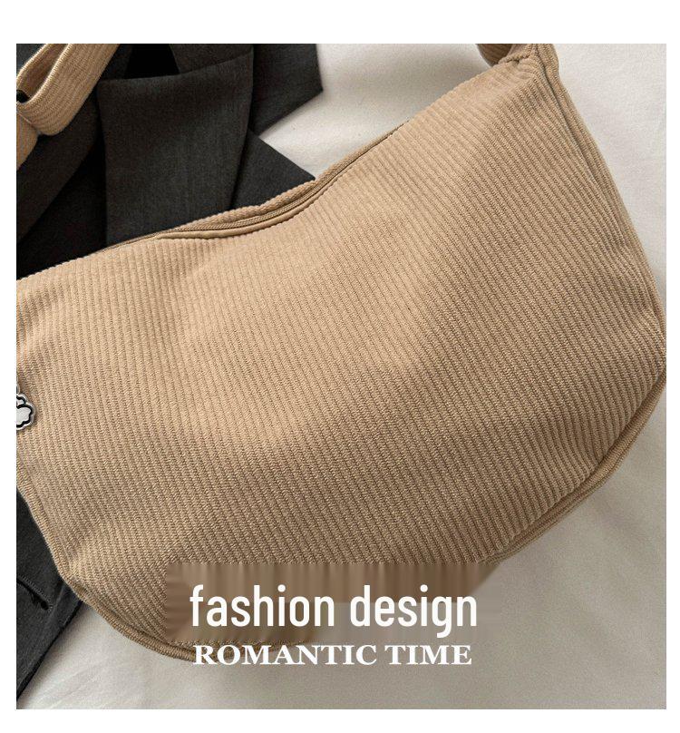 Corduroy Korean-Chic Literary Crossbody Bag for Women