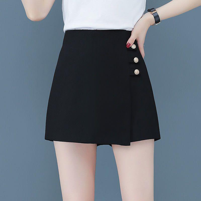 

Women s High-Waisted Black A-Line Culottes: Spring/Summer 2026 Versatile Wide-Leg Casual Shorts. S [80-95 jin, waist 1.9 chi]
