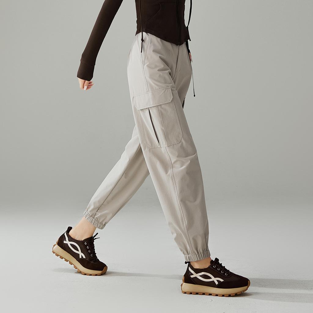 Buckle Woven Sports Casual Pants for Women