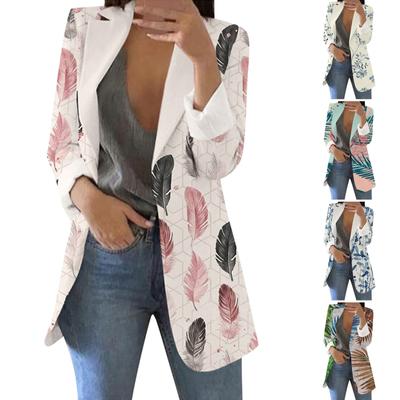 Damenmode, lässig, bedruckt, Anzug, langärmelig, locker, bequem, Strickjacke