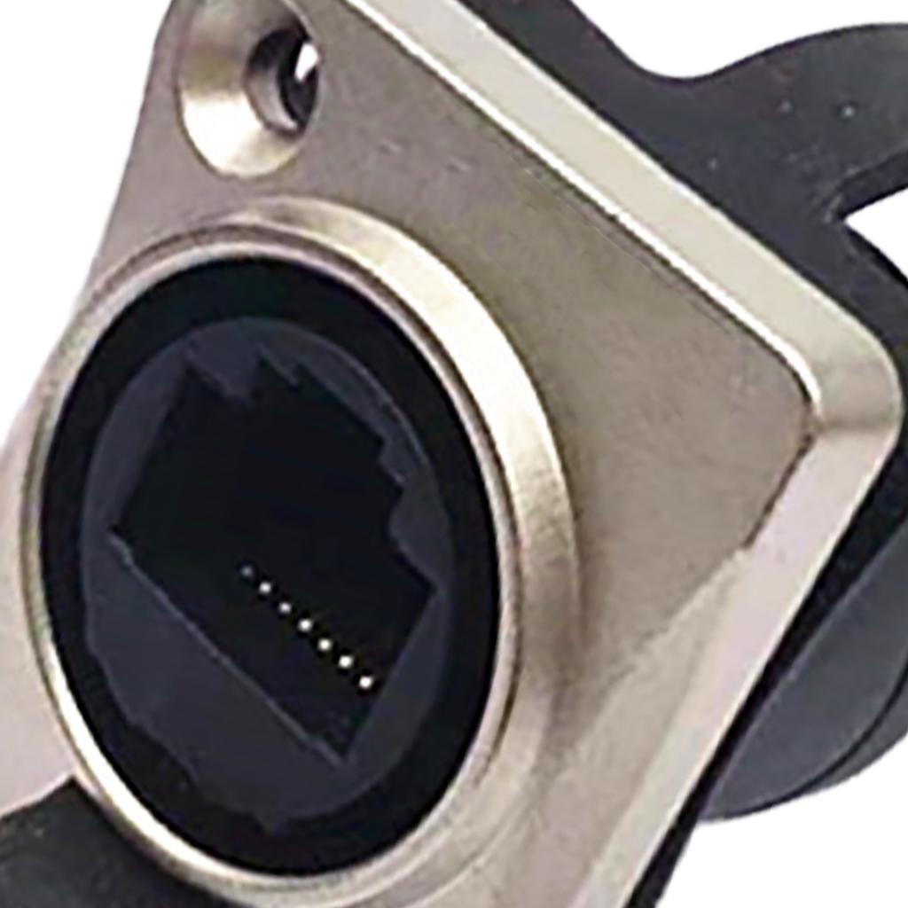 RJ45 Female Pass Through Connector with Cap Waterproof Stable Data Transmission Copper Industrial Network Socket Silver