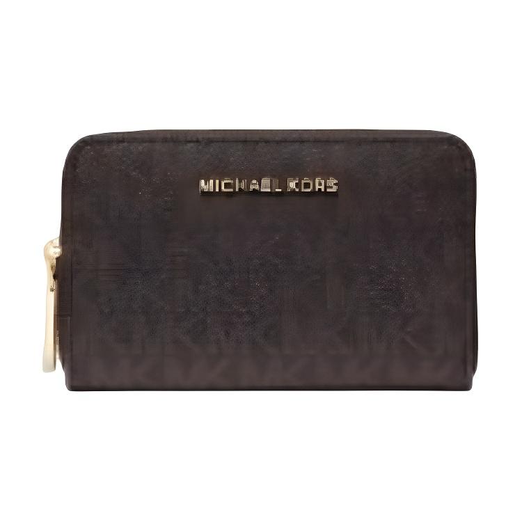 Michael Kors Classic Logo Coated Canvas Wallet Women wallet Brown 32F9GJ6D0B Basic Set (Bag+Box)