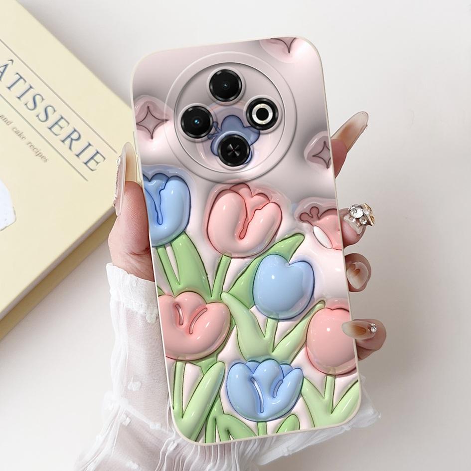 For Tecno Spark 30C 4G Case Popular Daisy Flower Soft Silicone Matte Cover For Tecno Spark30C 4G kl5 kl5n Full Protection Bumper