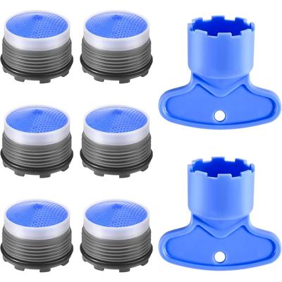 Faucet Aerator , 6PCS Aerator Replacement for Sink Faucet Flow Restrictor, Kitchen Bathroom Sink Aerators with Key Removal Wrench Tool