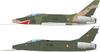 PLATZ 1/144 Scale F-100D Super Sabre Fighter-Bomber (European Air Force Specification) Set of 2 Plastic Model Kits (PF-80)