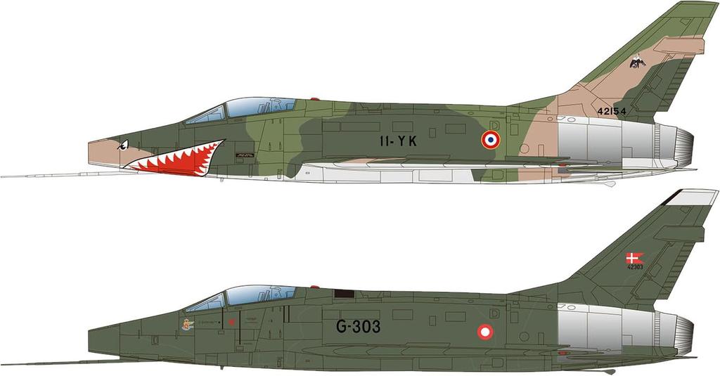 PLATZ 1/144 Scale F-100D Super Sabre Fighter-Bomber (European Air Force Specification) Set of 2 Plastic Model Kits (PF-80)