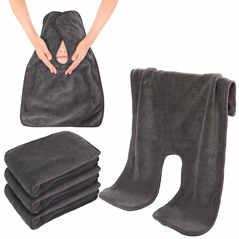 U-Shaped Facial Towels for Estheticians Massage Coral Fleece Split Professional Spa Towels for Facial Skincare Facial Care Tool
