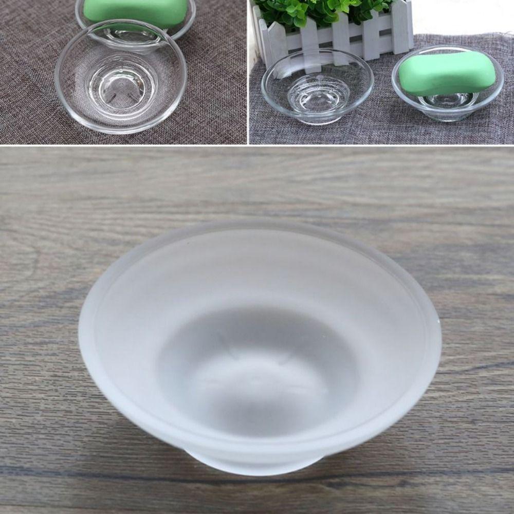 Clear Matte Glass Soap Dish Keep Soap Bars Dry Soap Holder Bathroom Accessories