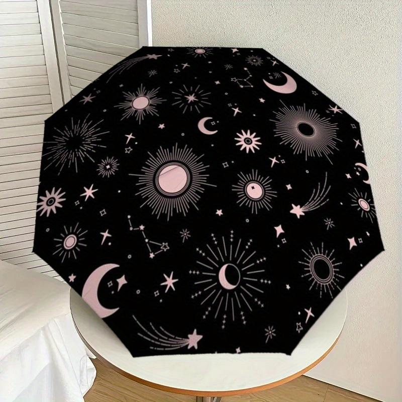 1PC MoonStars Pattern Design Umbrella,Compact Umbrella, All Season, Travel, One Touch Auto Open and Close,Christmas Gift