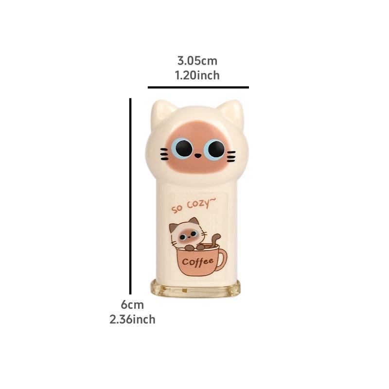 1/4pcs Cozy Cat Pencil Sharpener Mini Transparent Cartoon Kitties Manual Sharpeners Stationery School Kids Gift Reward