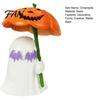 Miniature Halloween Props Ghost Figurine with Pumpkin Umbrella And Bat Eyeglasses, Cute Spooky Home Accents Creative Statue for Holiday Party Desktop