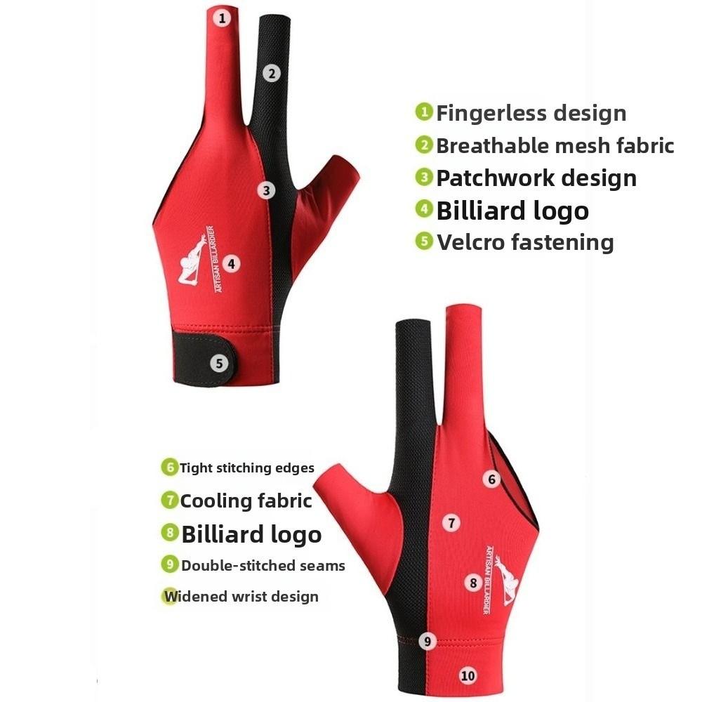1Pcs Anti-slip Billiard Glove Three Fingers Training Glove New Snooker Glove  Fitness Accessories