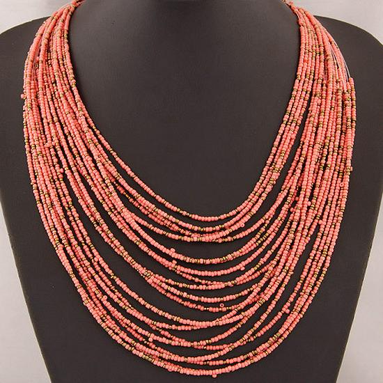 Bohemian Ethnic Hand-Woven Seed Bead Necklace Set