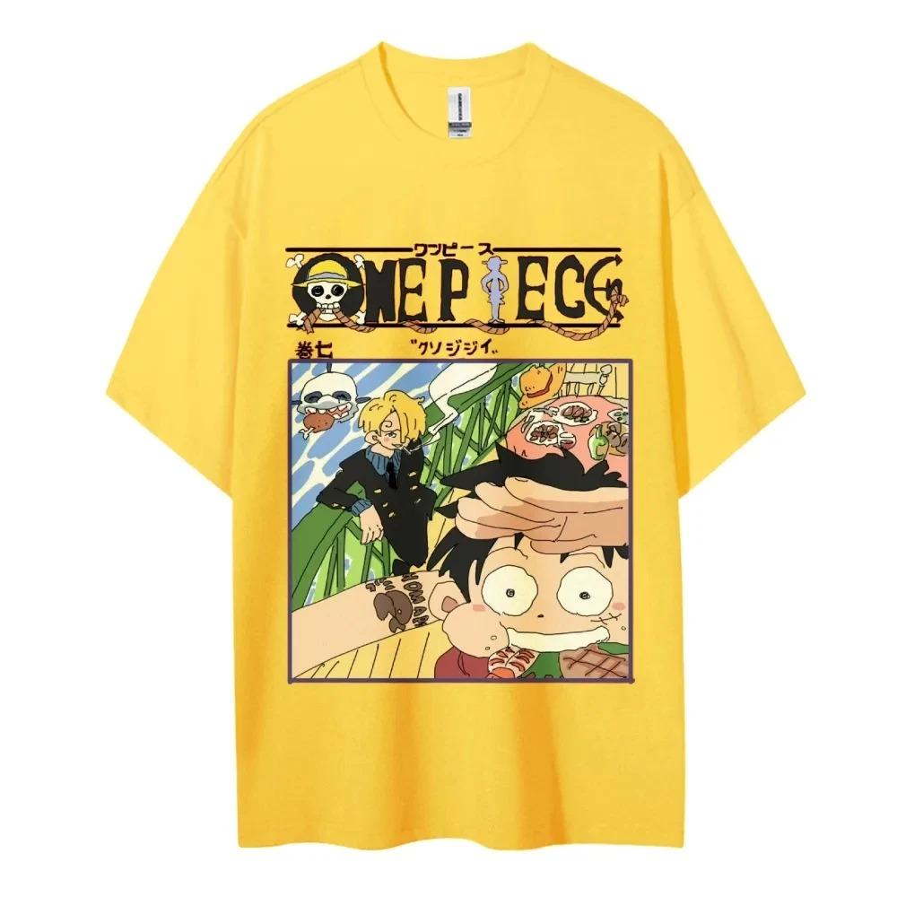 One Piece Animation Derivatives Luffy Sanji Printing Men's and Women's Summer Fashion Breathable Street Short-sleeved T-Shirt