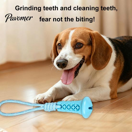 Anxiety Relief Dog Toys Chew Toy with Pull Rope, Interactive Tug of War Toy, Teeth Cleaning Treat Dispenser for Aggressive Chewers Puppy Teething